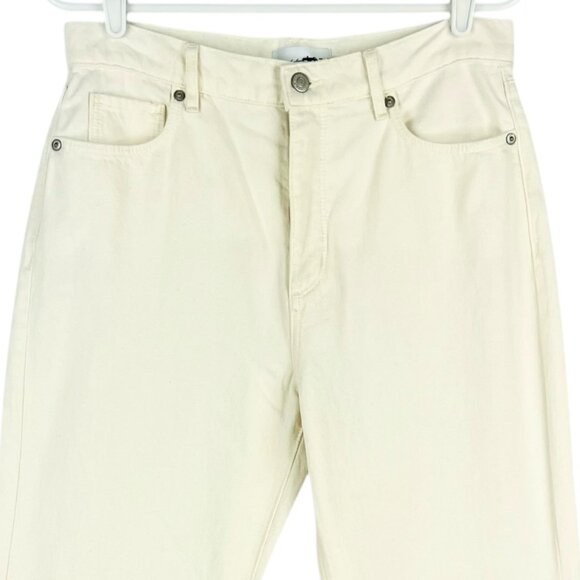 Loft Women's The Relaxed Straight Leg Cream Jeans 27/4 High Rise Cotton NWOT - Picture 3 of 13